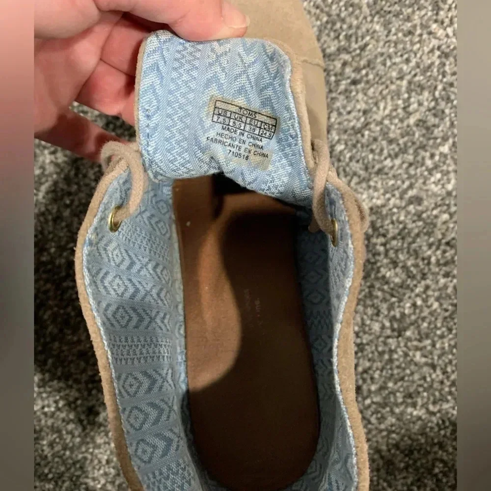 Tan Toms wedges, women's size 7-1/2